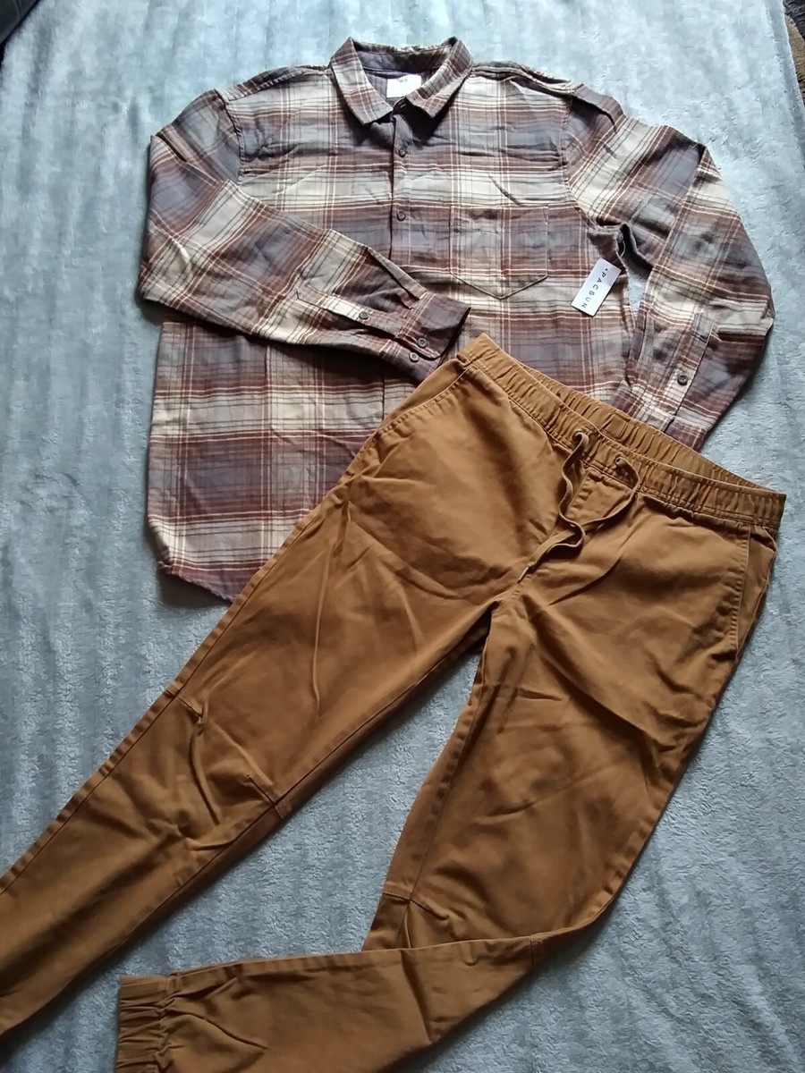 Pacsun NWT Men's Long Sleeve Plaid Classic Shirt Large and Med Empyre  Joggers