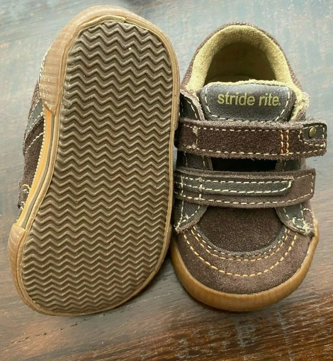 Stride Rite Lil Prescott Boy s Shoes Baby Sz 1 6 Wk 3 Mo Brown NIB