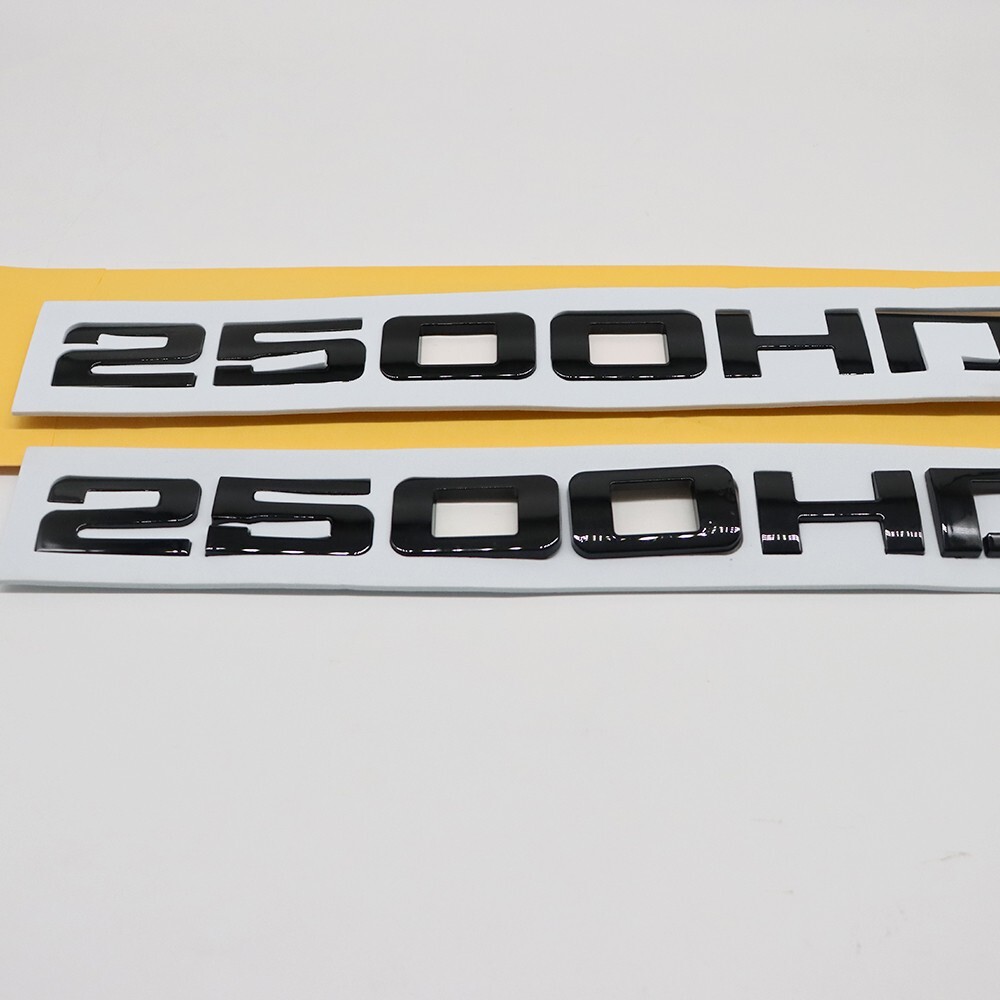 Nameplate Badge For Silverado 2500HD Door Side Emblem Gloss Black 2500HD Letters
