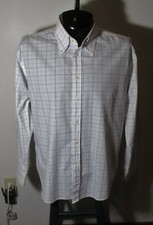 QVIESSE White Blue Long Sleeve Dress Shirt Size XL, 43/44