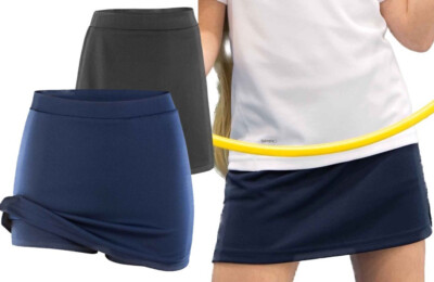 Spiro Girls Windproof Quick Dry Breathable Tennis Hockey Skort Short Skirt 