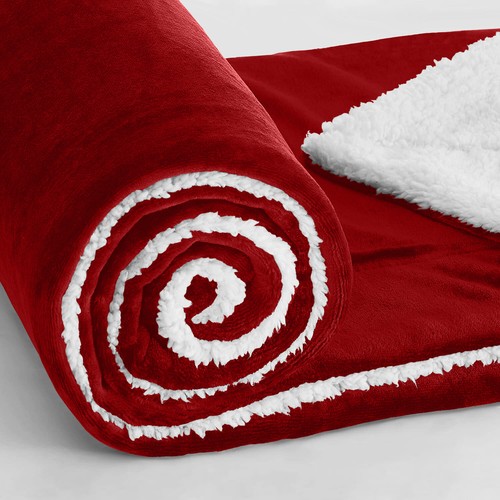 480 GSM Heavy Sherpa Fleece Blanket Soft Warm Sofa Bed Throw Faux Fur Blanket UK - Picture 63 of 132
