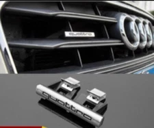 Black/Silver Front Quattro Logo Grille Badge Emblem A3 A4 A4 A8 TT Q5 Q7 S6 S8