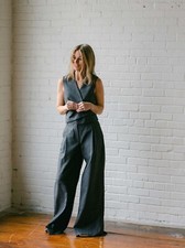 The Garment Windsor Grey Wide Leg Pants Trousers DK8/Small