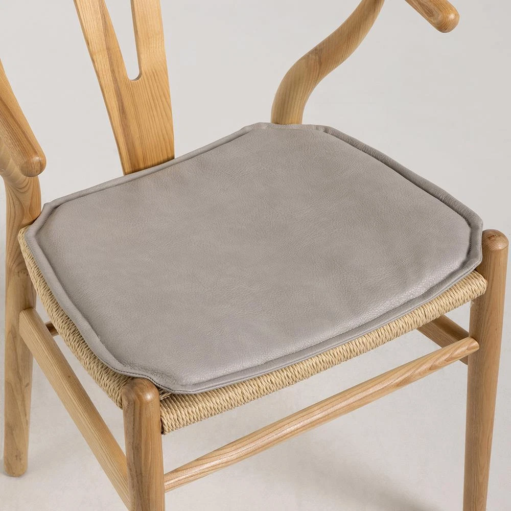 Protective Seat Pad Smoke Grey Vegan PU Leather Chair Cushion
