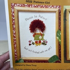 VINTAGE CREATIVE CIRCLE STITCHERY KIT PATIENCE LITTLE GIRL 8" X 10"
