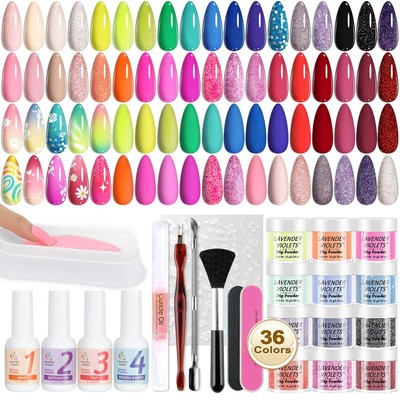 Ultimate 48 Pcs Dip Powder Set   36 Vibrant Colors & Quick-Drying Manicure Tools