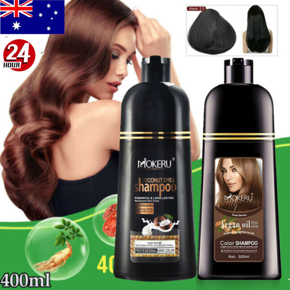 Mokeru Instant Hair Color Dye Shampoo Natural Coconut/Argan Oil Essence