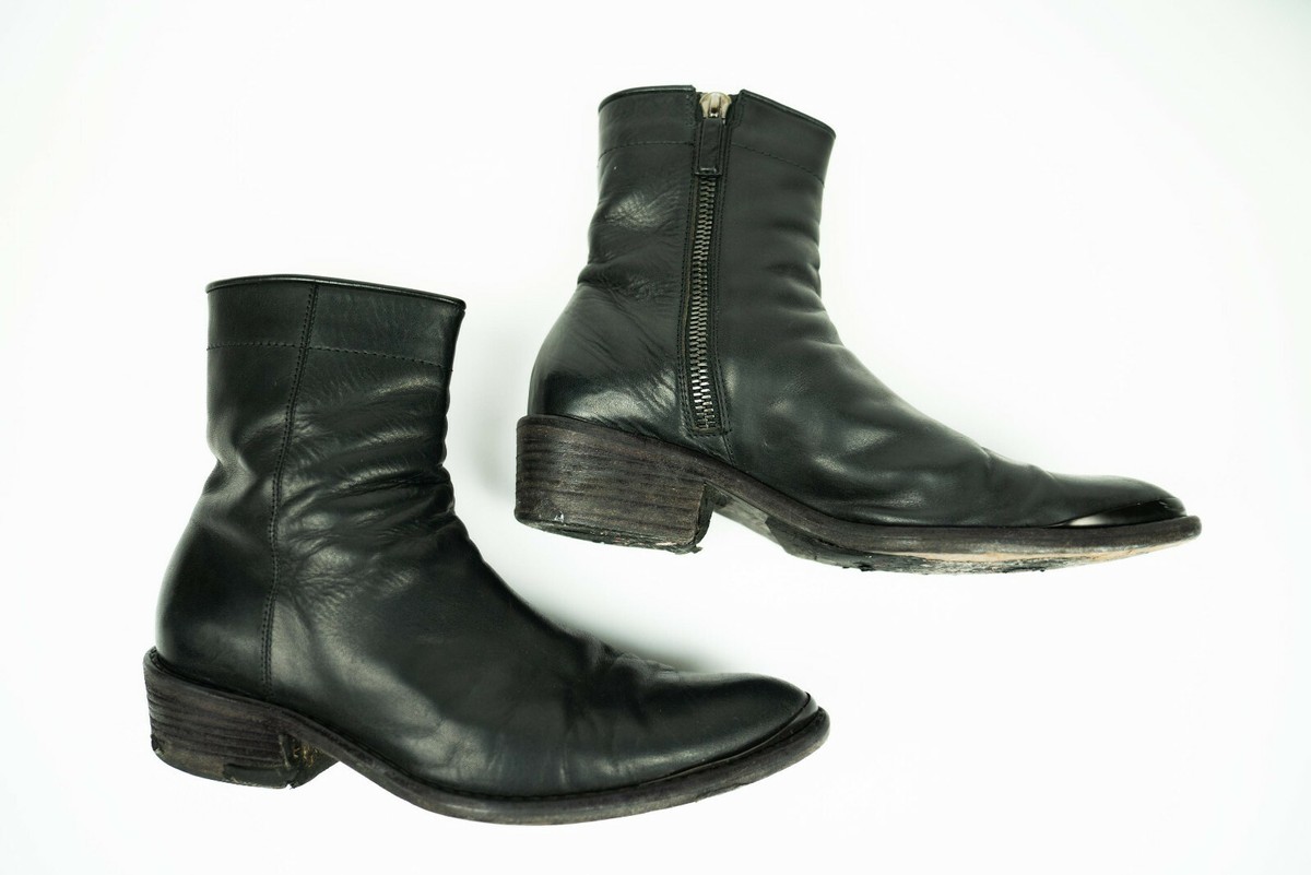 Haider Ackermann Boots Zip Up Leather Black Chelsa Rick Owens