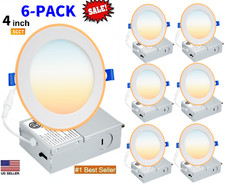 4in 5CCT Ultra-Thin LED Recessed Ceiling Light 800lm,Dimmable Canless Down Light
