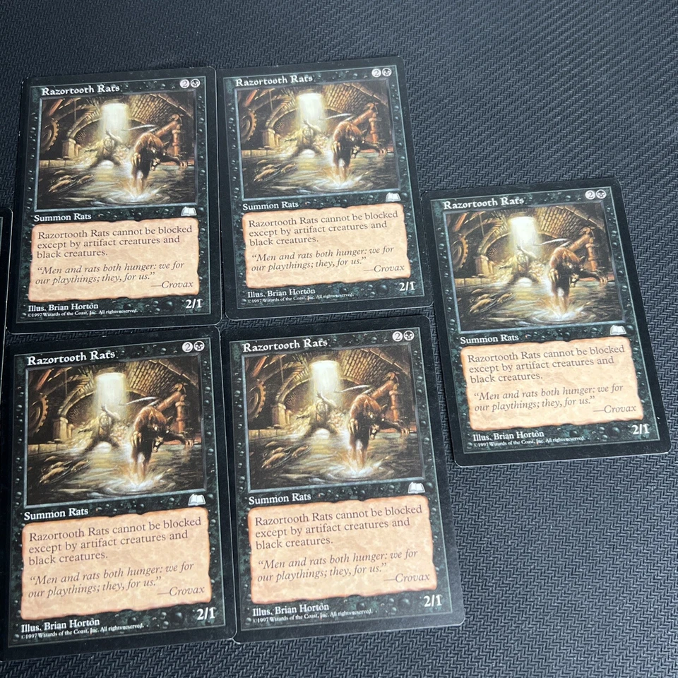 Razortooth Rats Weatherlight MTG Magic the Gathering Black Playset English 6 - Image 3 of 4
