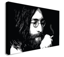 John Lennon Smoking -The Beatles - Canvas Wall Art Framed Print - Various Sizes