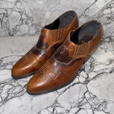 Vintage 80 s Capezio Caramel Leather Western Booties Women s Size 6 Dance