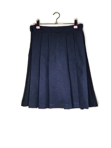 Girls Navy Pleated Uniform Skirt Size 14 - Picture 2 of 2