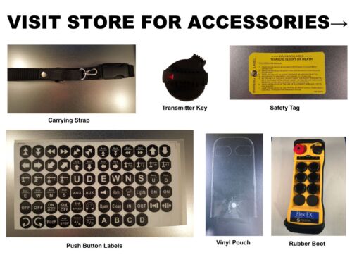 Magnetek Radio Remote Control Flex Transmitter Push Button Decal Labels 6EX2 - Imagen 2 de 2