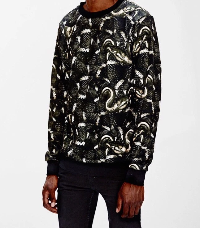 Maglione girocollo uomo Marcelo Burlon contea di Milano verde serpente nuovo con etichette