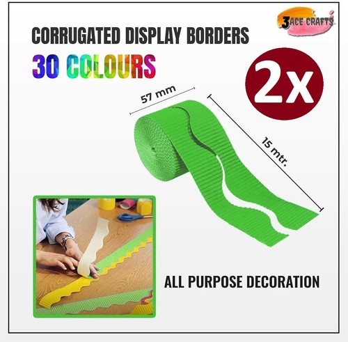 Corrugated Scalloped Border Roll: Classroom wall Decoration Display Pack of 2 - Picture 143 of 247