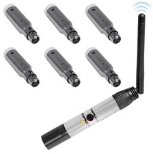 Rockville DMX-WTR Rechargeable Wireless DJ DMX Lighting Transmitter 6 Receivers