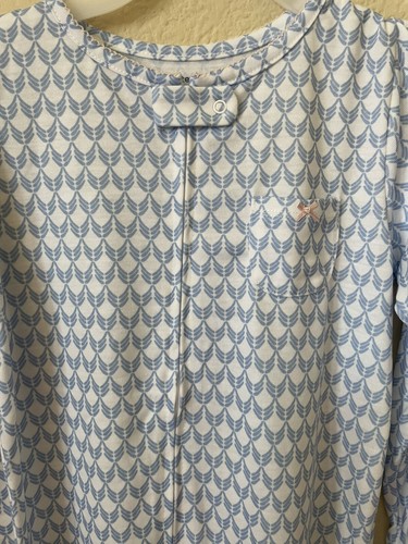 NWT Carter's Blue Geometric Pink Bow Zip Up Girls' Footed Pajamas Size 5T - Picture 2 of 4
