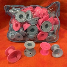 SIQUK 90 Pcs Silicone Hair Curlers Blue and Pink Magic Hair Rollers Set