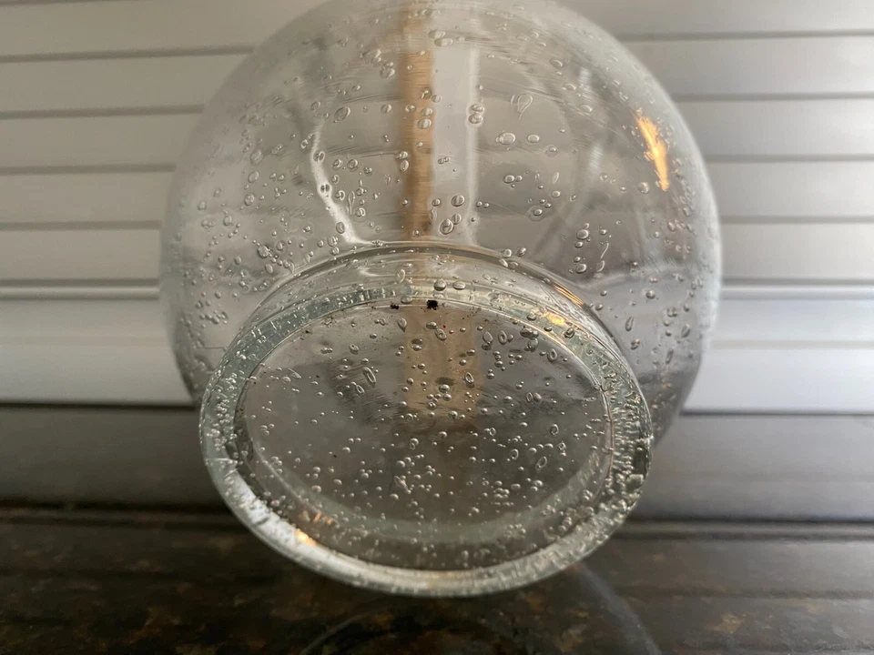 Clear glass ruffle top ROSE BOWL VASE 5 1/2" Tall X 2 1/2" Wide at base - Image 2 of 4