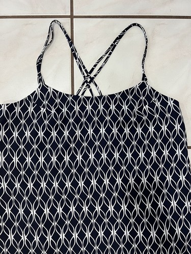Banana Republic Womens Navy Printed Strappy Cami Top Blouse Size 10 - Picture 2 of 5