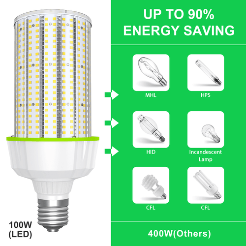 400W HPS Warehouse Highbay Garage 100W LED Corn Bulb Light E39 5000K 120V UL&DLC - Picture 3 of 12