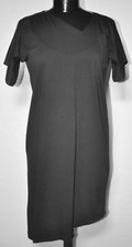 Diligo Womens Size M Black Short Sleeve Asymmetrical T-Shirt Dress V-neck Cotton