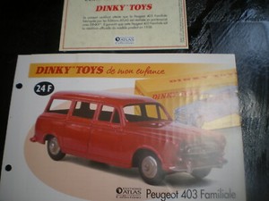 Dinky Toys Atlas Peugeot 403 Familiale Rouge - 1/43 - Boîte D'origine