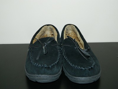 men's chaps suede moccasin slippers