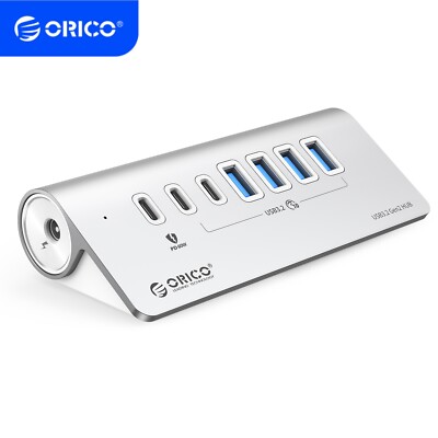 ORICO 7 USB Ports USB 3.2 Gen 2 10Gbps Type-C Hub Powered For PC Laptop Mac Air
