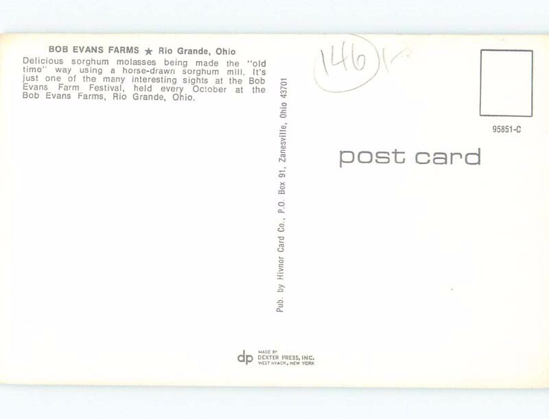 Pre1980 BOB EVANS FARMS Rio Grande Near Portsmouth & Jackson Ohio OH