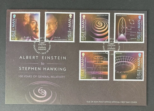 ISLE OF MAN 2016 FDC ALBERT EINSTEIN & STEPHEN HAWKING COVER WITH DOUGLAS PMK