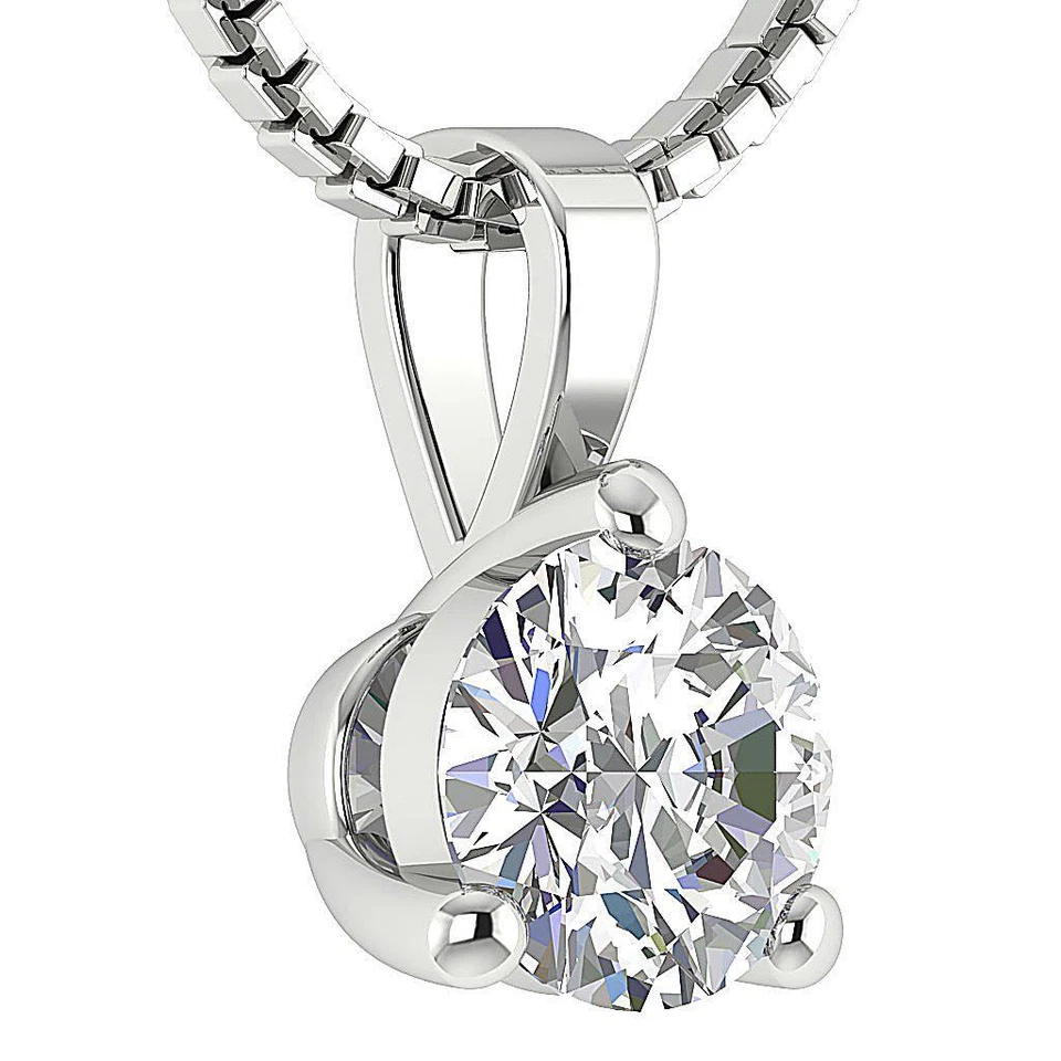 Colar pingente solitário Martini Prong VS1 F 0,25 ct diamante cultivado em laboratório ouro 14K - Imagem 4 de 4