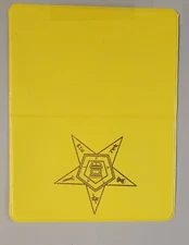 Dues Card holder Yellow Order of Eastern Star