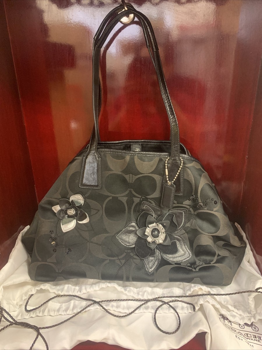 COACH Floral Appliques Map No. H1182-F17737 Tote Bag W/ Protective