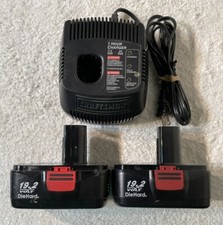 Lot Of 2 Craftsman 19.2v Die Hard Oem Batteries 315.11375  1 Charger 1425301