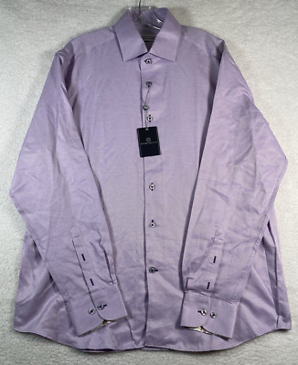 NWT Marcello Sport Men's Lavender Cotton Blend Shirt, Size XL