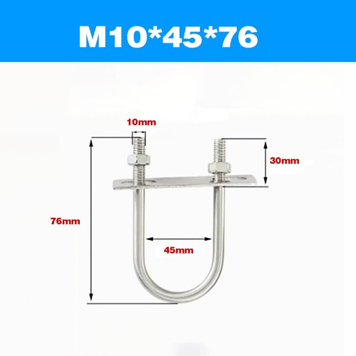 304 SS Extended U-Bolt / U-Shaped Fixed Pipe Clamp / Hoop Buckle M6M8M10M12 - Picture 83 of 111