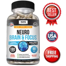 Neuro Brain & Focus 180ct Memory Function Clarity Energy Nootropic Booster