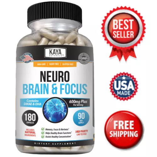 Neuro Brain & Focus 180ct Memory Function Clarity Energy Nootropic Booster