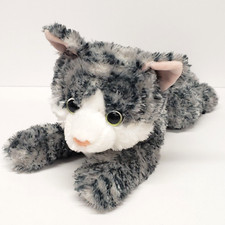 Aurora World 12" Gray White Striped Lily Kitty Cat Flopsie 2014 Plush