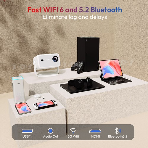 【Netflix Officially】Native 1080P Android TV Portable Projector 4K WiFi Bluetooth - Picture 15 of 18