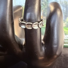 Sterling Silver Adjustable Band, Hand Stamped. Size 5.5