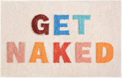 Get Naked Cute Bathroom Rugs Pink Bath Mat for Bathroom Decor Funny, Non Slip