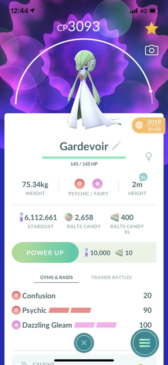 Gardevoir Pokemon Trade Go Lv40 Unlocked Charge Move Pokémon Go Pvp