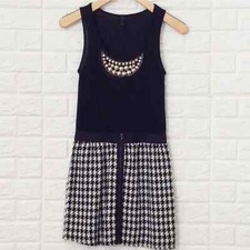 Everly two-tone houndstooth sleeveless shift dress Women’s Size S Small