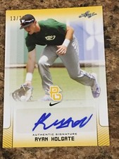 RYAN HOLGATE 2017 LEAF PERFECT GAME GOLD AUTOGRAPH CARD #13/25 CARDINALS