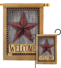 Welcome Country Barn Star Sweet Home Farm Patriotic USA Garden House Yard Flag