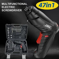 47Pcs Cordless Screwdriver Set USB Rechargeable Power Driver with Battery &Light